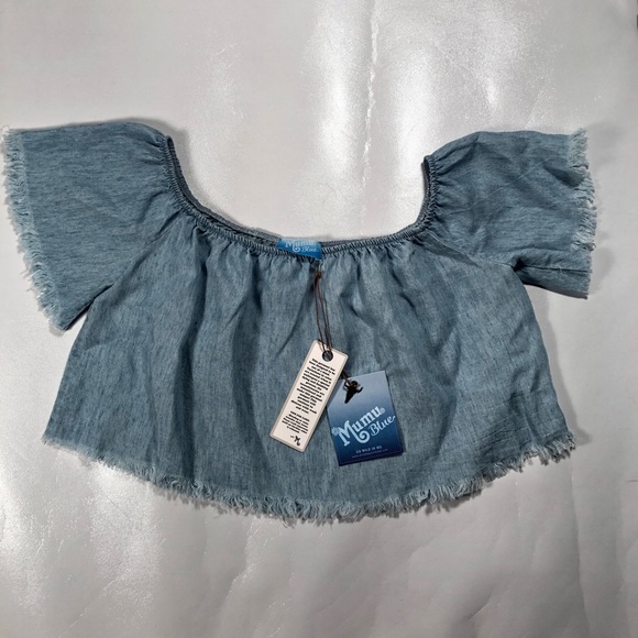 Show Me Your MuMu Off the Shoulder Chambray Top - Picture 5 of 10